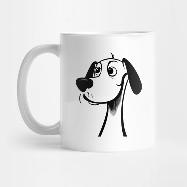 Intelligent and Curious: Minimalist Dog Line Art by ArtVault23